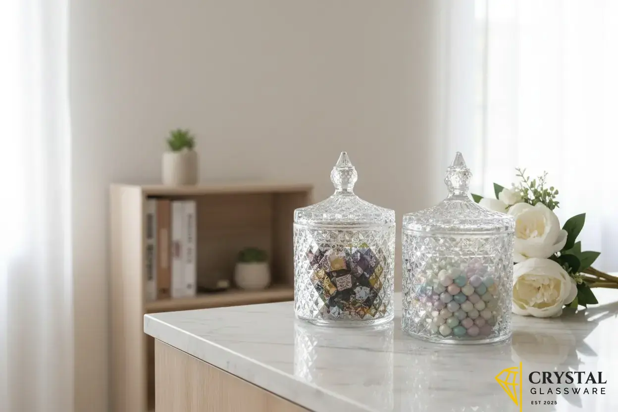 Delisoga Premium Glass Candy Bowl 2Pcs set